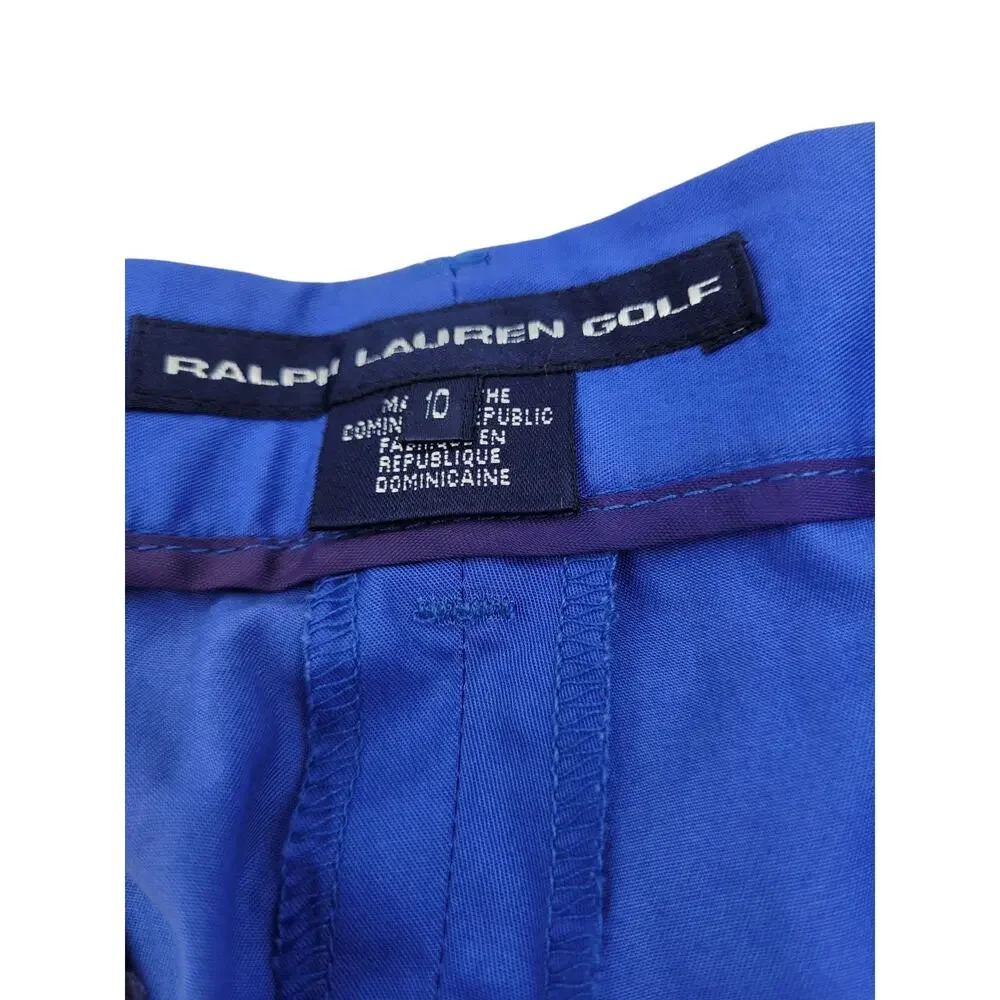 NWT Ralph Lauren Golf Women Shorts Bermuda Blue W/Belt Preppy Classic Size 10